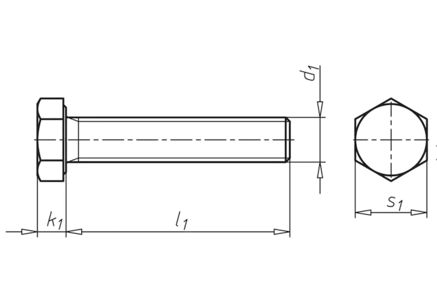 ISO 4017 Full Thread hexagon screw DIN 933 M10 x 45.00mm