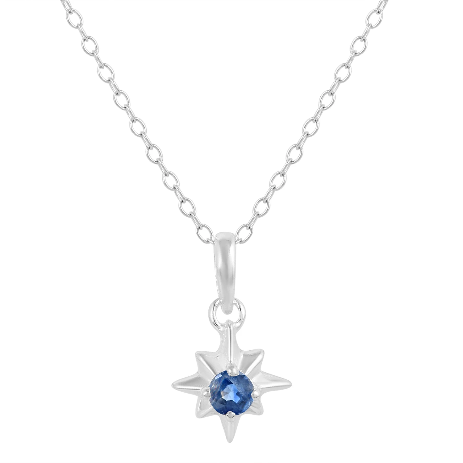 Antique Design 925 Sterling Silver Pendant Chain Necklace Kyanite Gemstone Star Burst Charm Fine Jewelry For Women