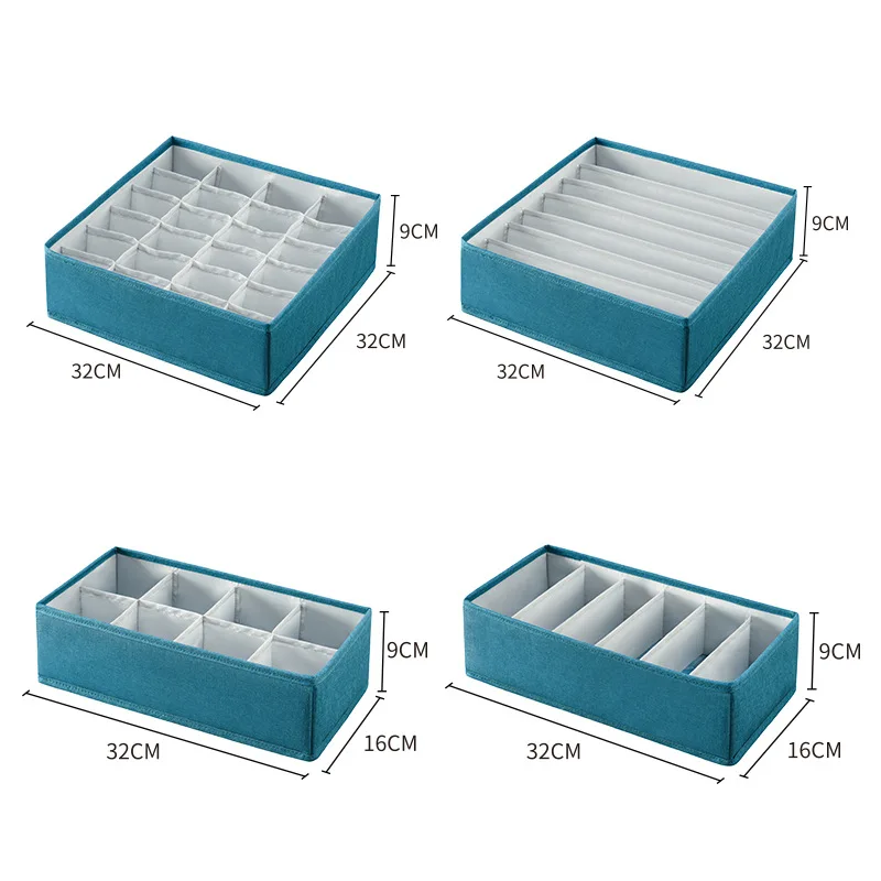 Underwear Storage Box Organizer Easy To Fold Embedded in Closet Sock bra Canvas Storage Box
