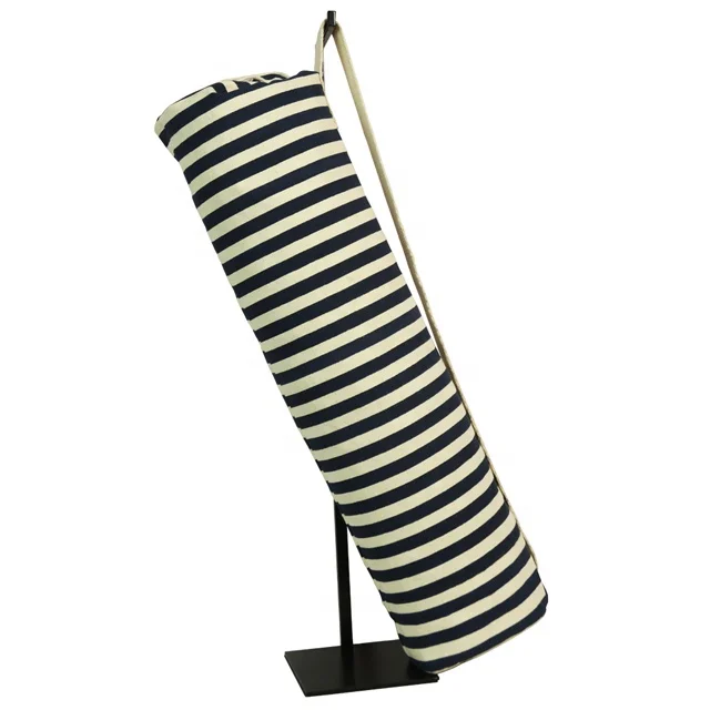 
 Yoga Bag of Cotton with Navy Blue Striped Screen Printing, Tape Handle & drawstring Encloser SA 8000-2014 Certified India made  
