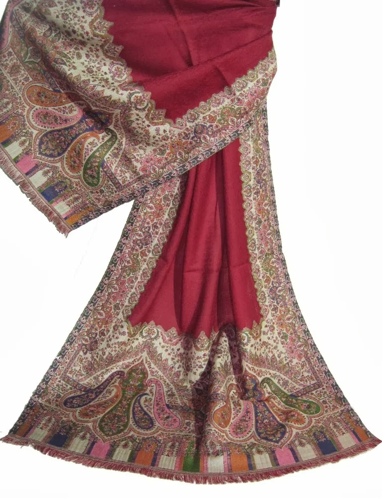 Paisley Kani Shawl Shawls and Scarves Manufacturer Amritsar Direct from Punjab Shawl Supplier Wool Women Winter Kani Jacquard