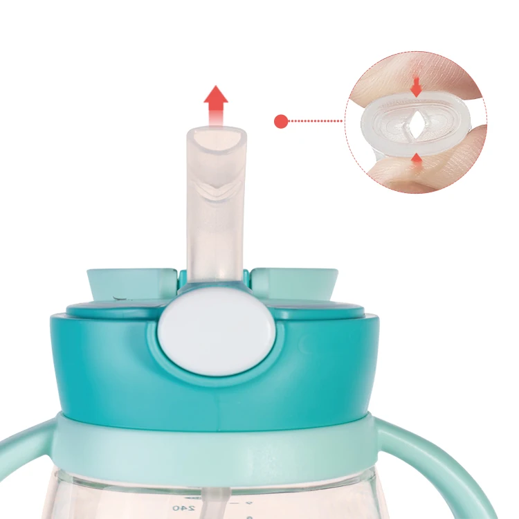 
280ml Popular Tritan Material BPA Free Odor Free Transparent Baby Straw Cup 
