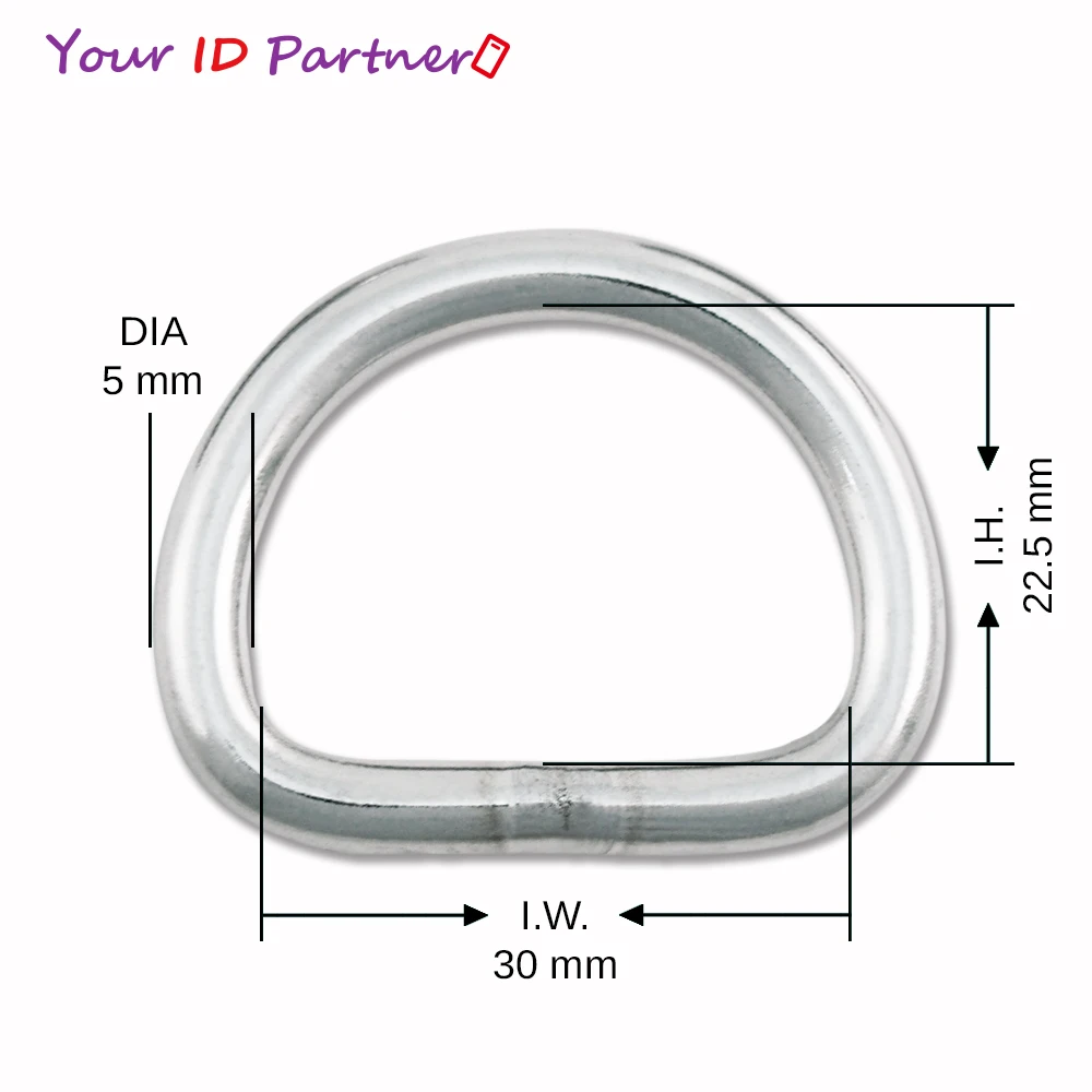 Welded D Rings Steel Stainless Steel Hardware Ring Metal Shiny Smooth Metal Accessories Hollow D Rings For Horse Halter or Other