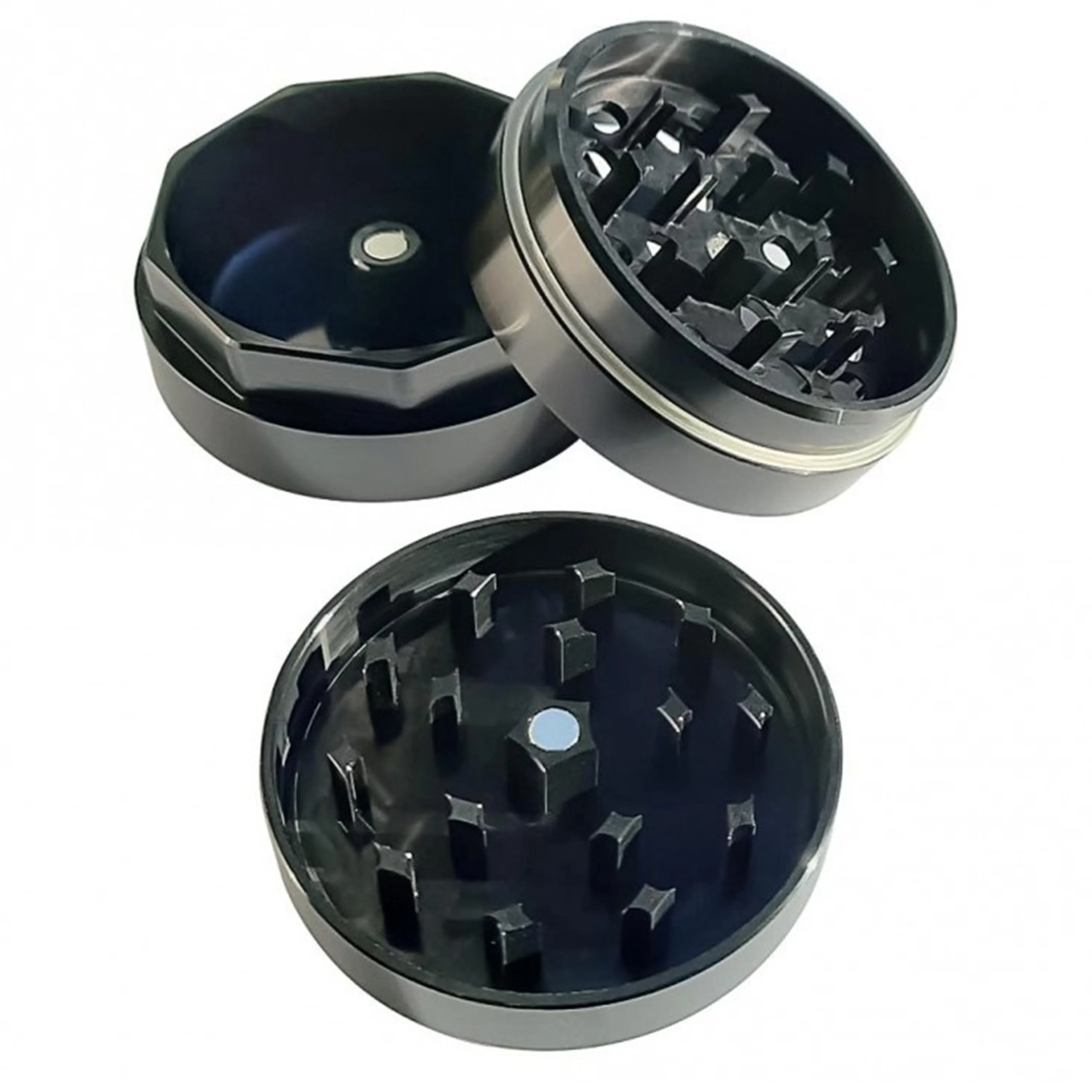 Магнитная шлифовальная машина CNC, алюминиевая цветная анодированная травяная дробилка 56 мм, 3 части