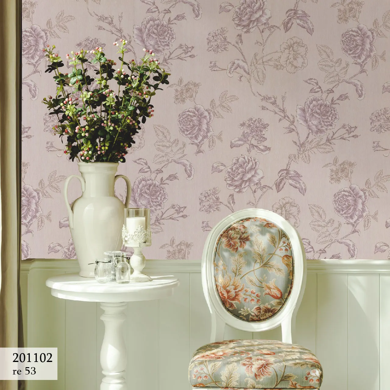 Romantic baroque postmodern country flower sketch hand-painted beautiful noble bedroom restaurant design PVC Wallpaper DECOR