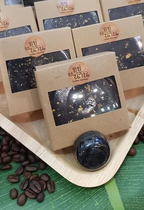 Factory Wholesale OEM Coffee Gold Facial Soap, Handmade Coffee Soap Herbal Soap Thailand