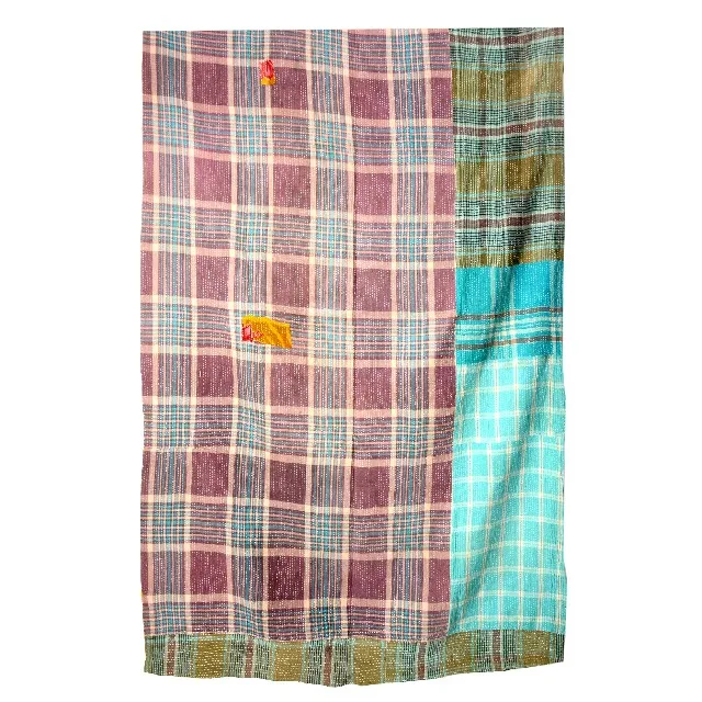 Indian Handmade Vintage Kantha Quilt Printed Bedcover Cotton Blanket Gudari Vintage Kantha Quilt