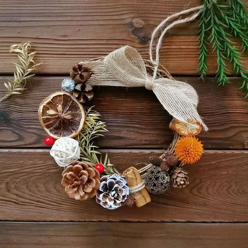 Высококачественные круглые сушеные цветы по индивидуальному заказу модный роскошный Рождественский декоративный венок