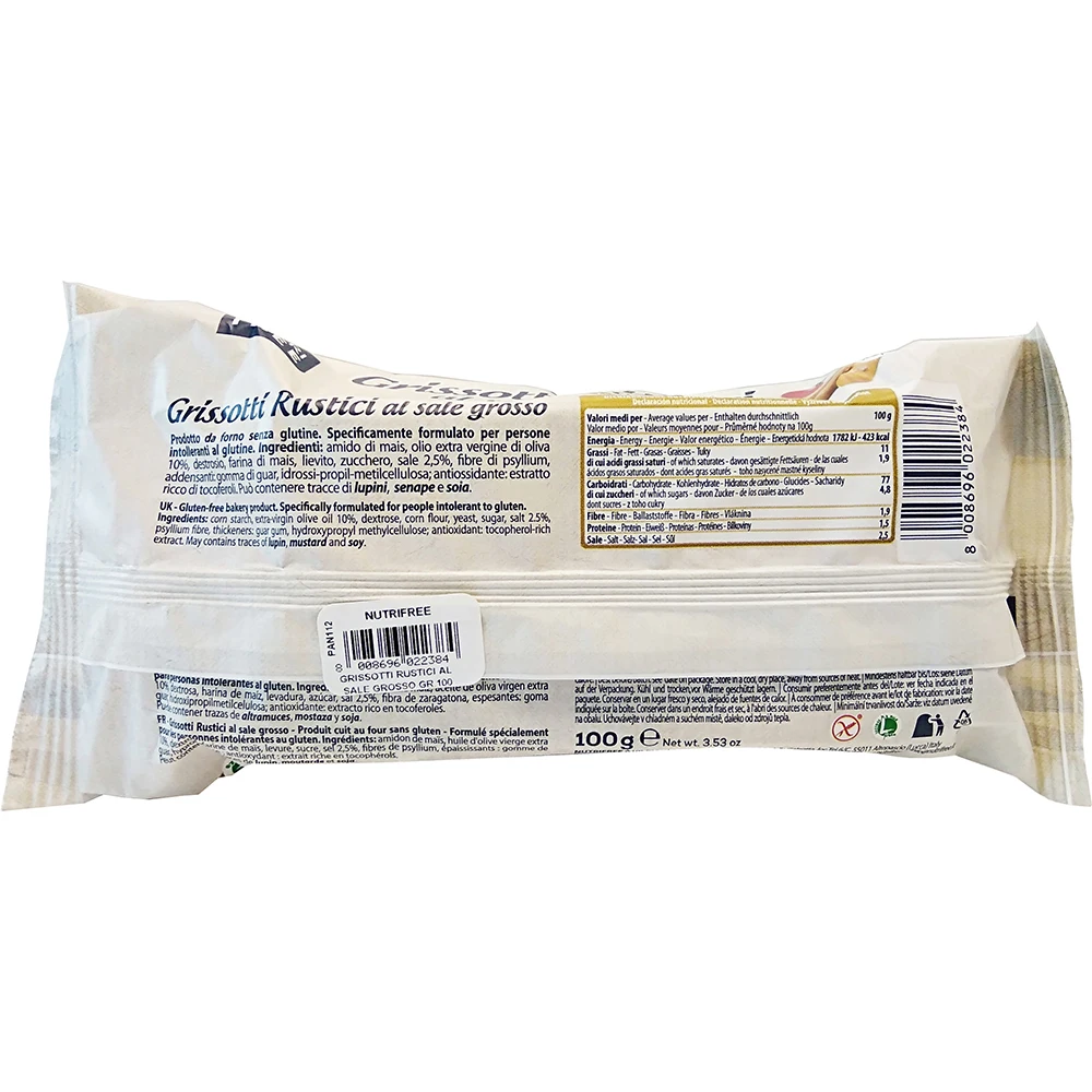 Gluten Free SALTY GRISSINI SNACK 100g