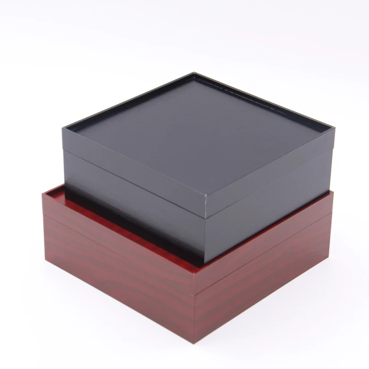 Food boxes (Large / Medium / Small)  Japanese faux-lacquering box, including the divider green box (Black / Red / Brown)