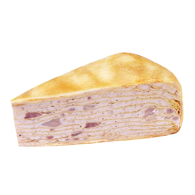 
Hot sale Touched 8 inches taro and milk hand-made Mille Crepe Cake 
