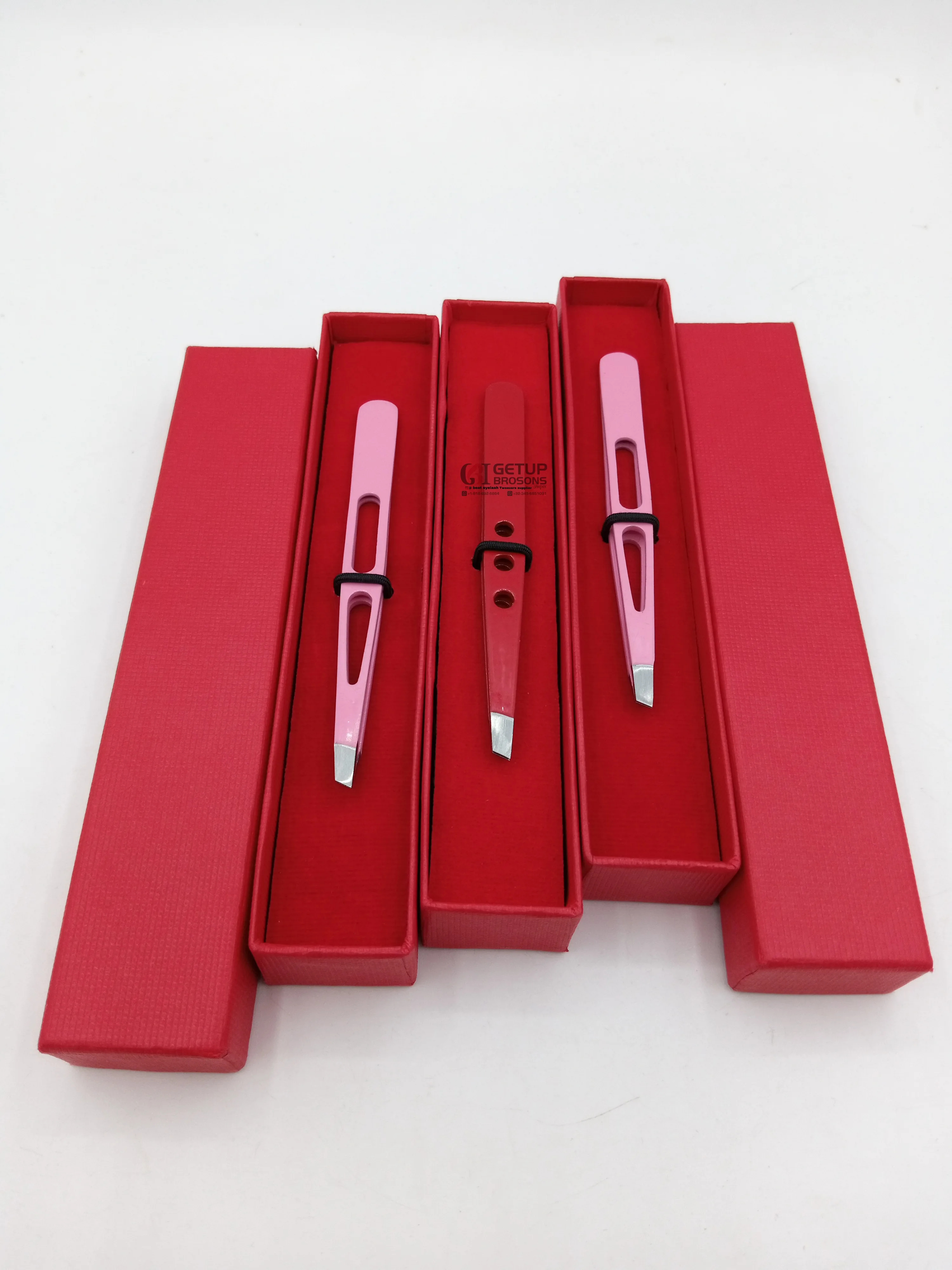 Professional Quality Product Different Colors Powder Coating Eyebrow Extension Tweezers Stainless Steel Silver Tip Beauty Tools