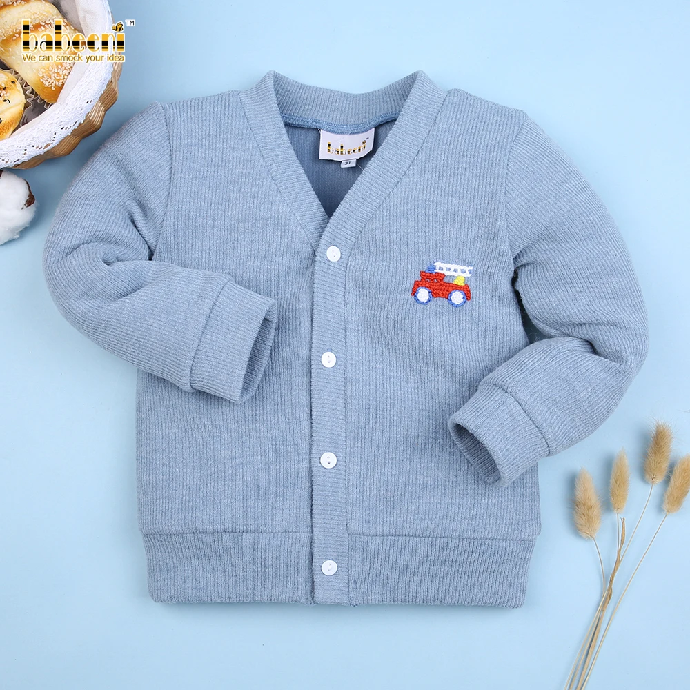 Fire truck crochet cardigan OEM ODM customized hand made embroidery wholesale manufacturer - ST078