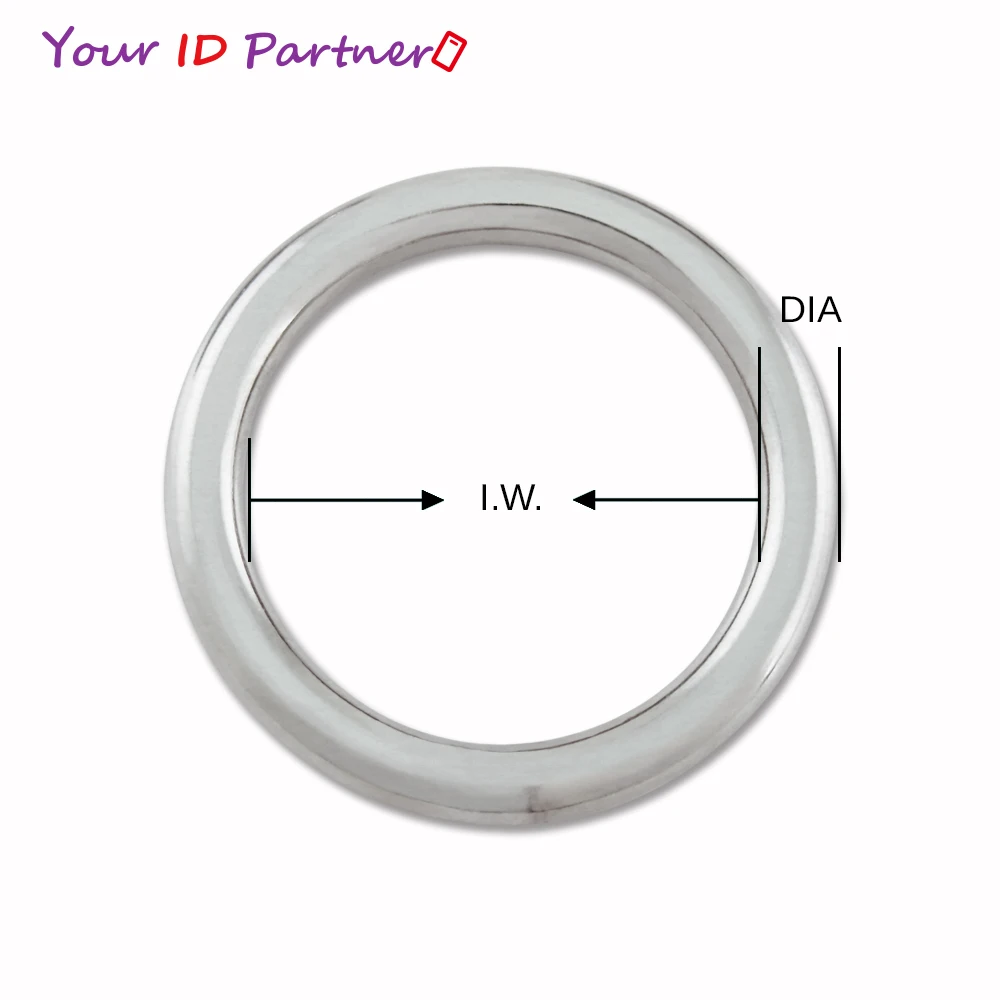 Size 4*25.4 Hardware Metal Seamless Sealing O / D Ring Could Not Open Stainless Steel Welding Rings For Bag, Boat, Ship