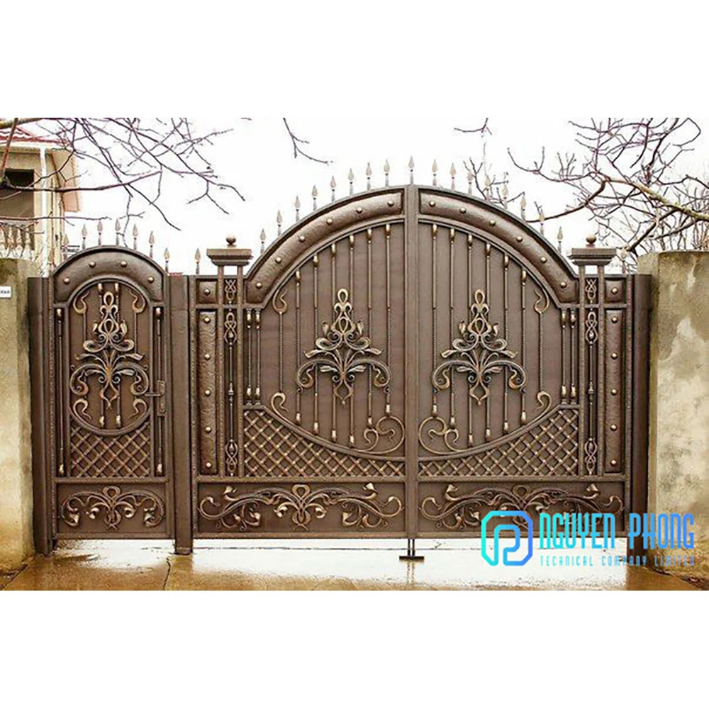 Advantage Price OEM Custom Villas Wrought Iron Pipe Big Main Gate Design