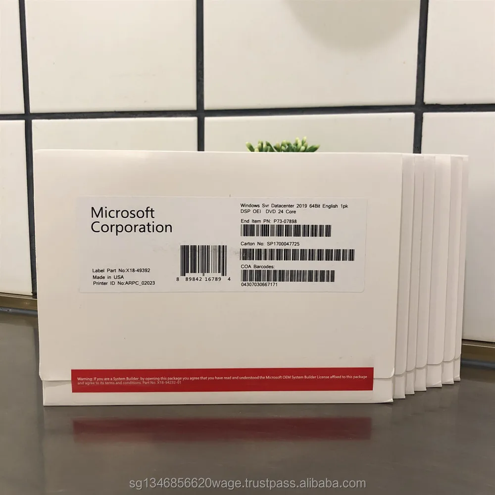 
Microsoft Windows Server 2019 Datacenter DVD OEM DVD english version 