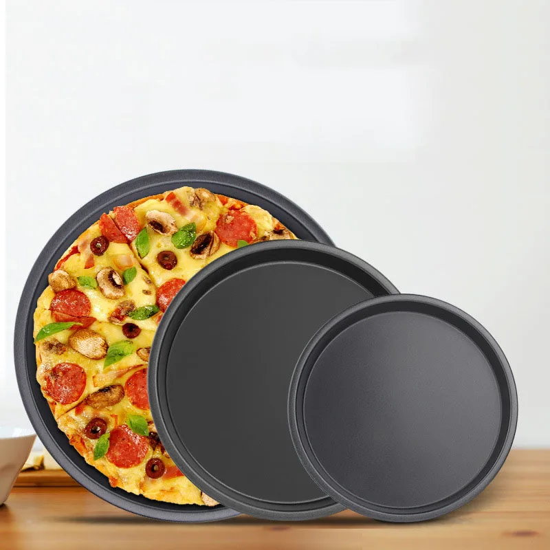 Wholesale Cooking Pie Deep Carbon Steel Tray Coating Grill Baking Non Stick Pizza Pan