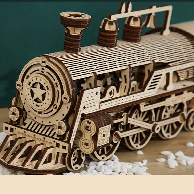 Train Box Custom Maker Kit Engine DIY Toy Model Adults Games Kids Wood 3d Puzzle Jigsaw