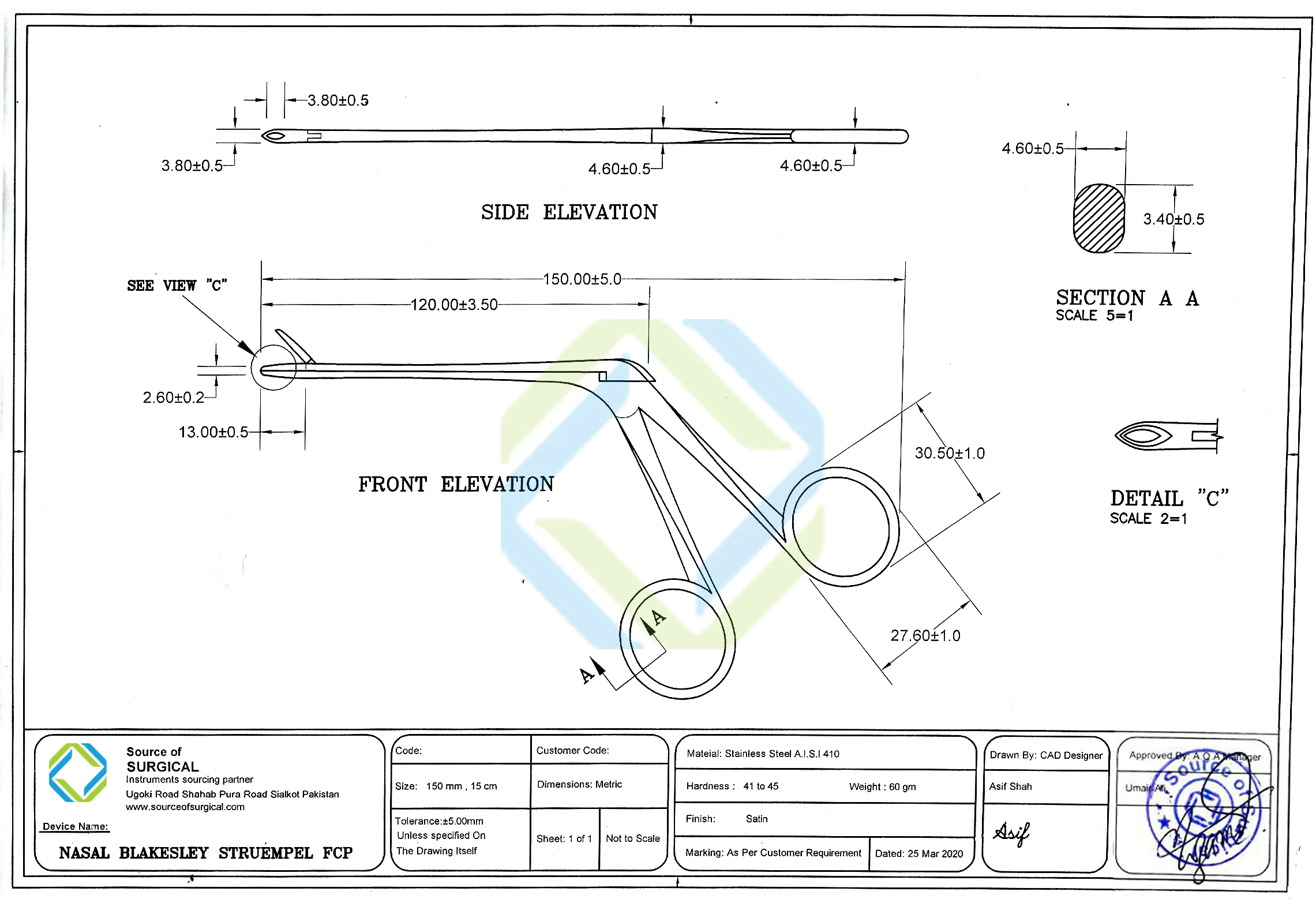 Nasal Blakesley Struempel Forceps