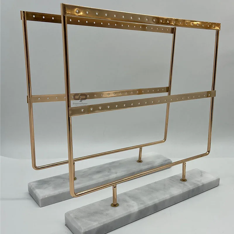 Custom marble jewelry display earrings display stands rose gold and marble jewellery stand