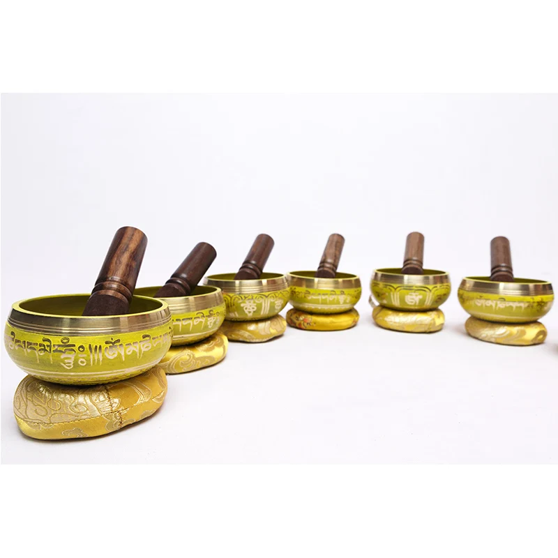 Tibetan  Hand made 7 chakra healing singing bowl set wholesale