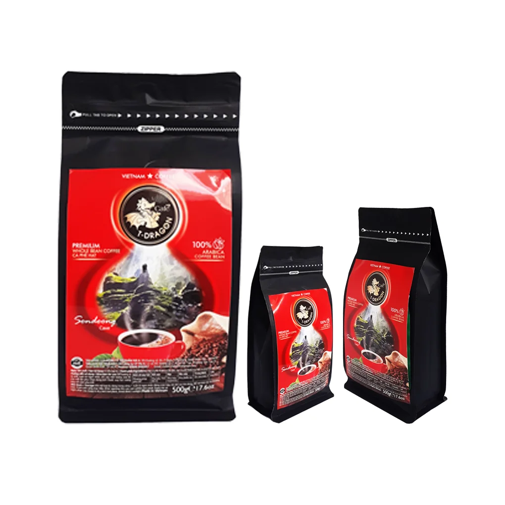 Vietnam Premium Quality Bag Packaging Sugar-Free CAFE T-DRAGON - PREMIUM WHOLE BEAN - ARABICA COFFEE BEAN