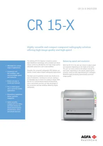 Radiology Equipment AGFA CR 15-X DIGITIZER for Sale