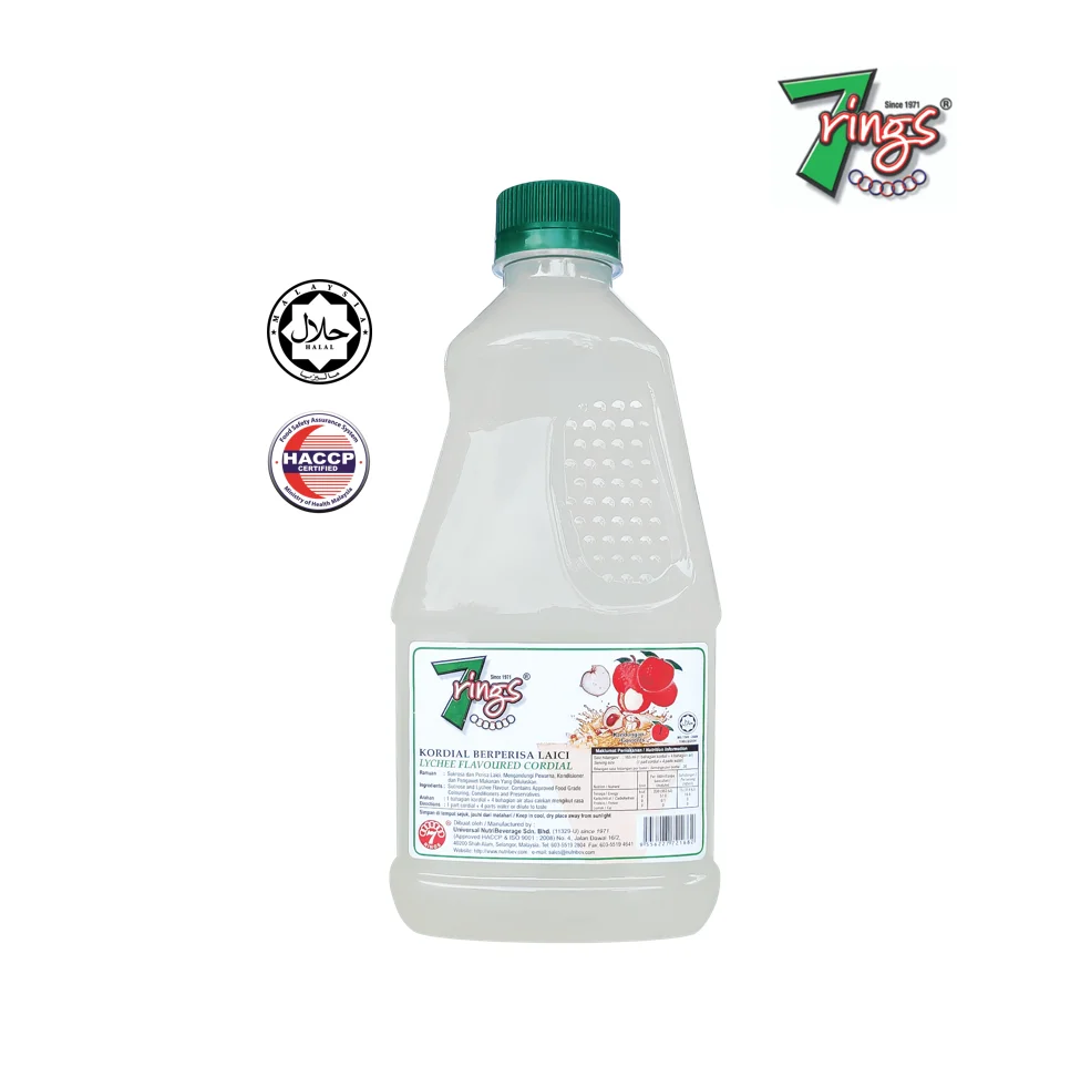 Hot Selling 7Rings Flavoured Cordial - Lycee (1 Liter) HACCP & No Artificial Colour