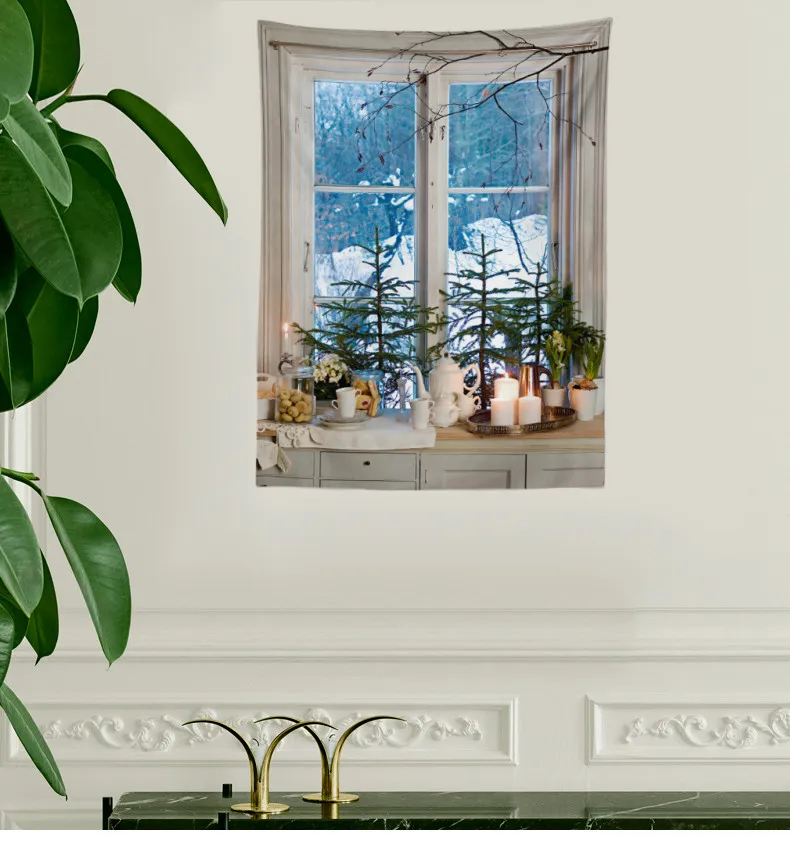 150x200 Зимний снег арт Арктический круг праздничный Досуг праздничный настенный гобелен