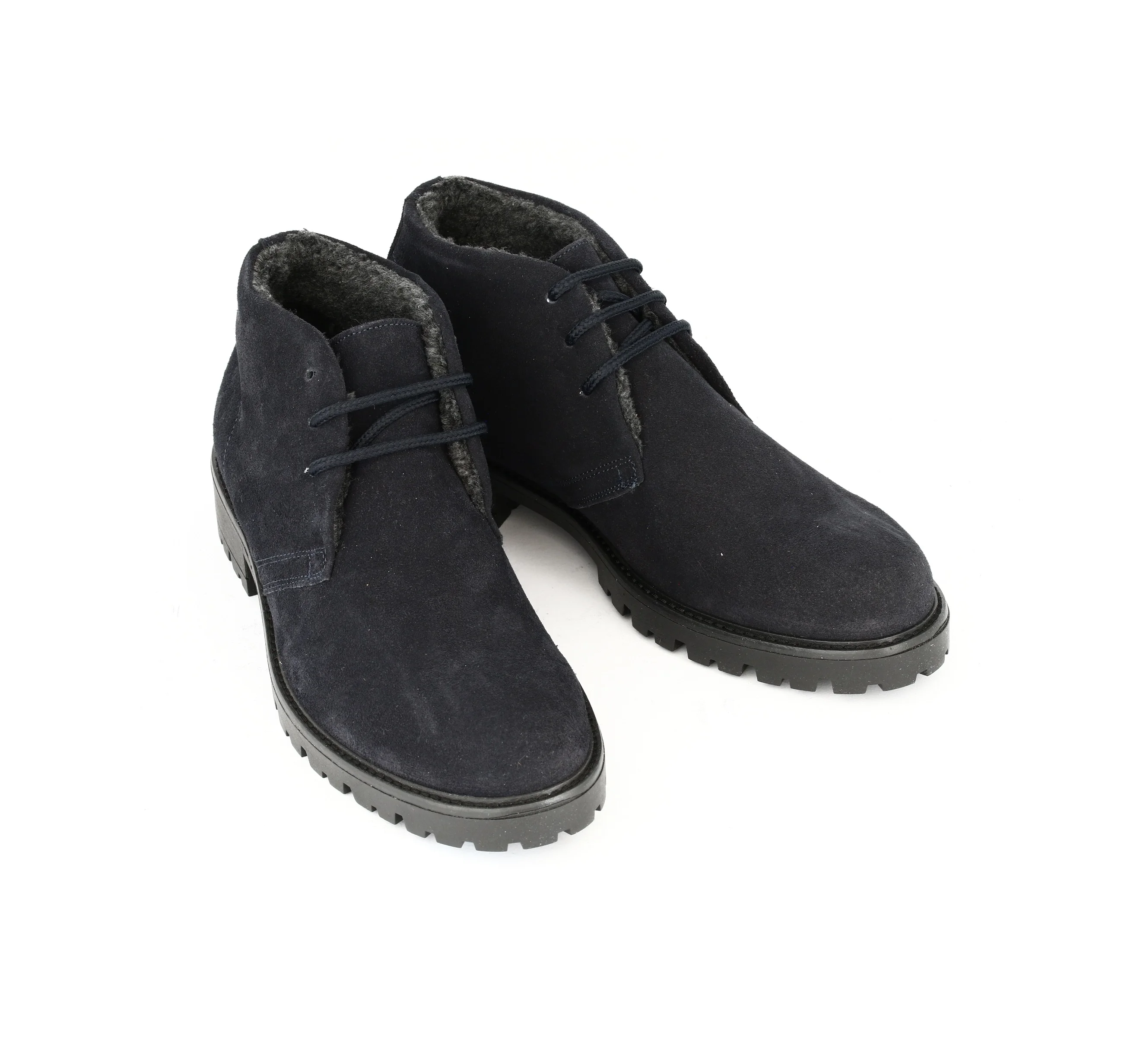 GENUINE LEATHER OR FAUX SUEDE ANKLE BOOTS WITH SYNTHETIC FUR LINING