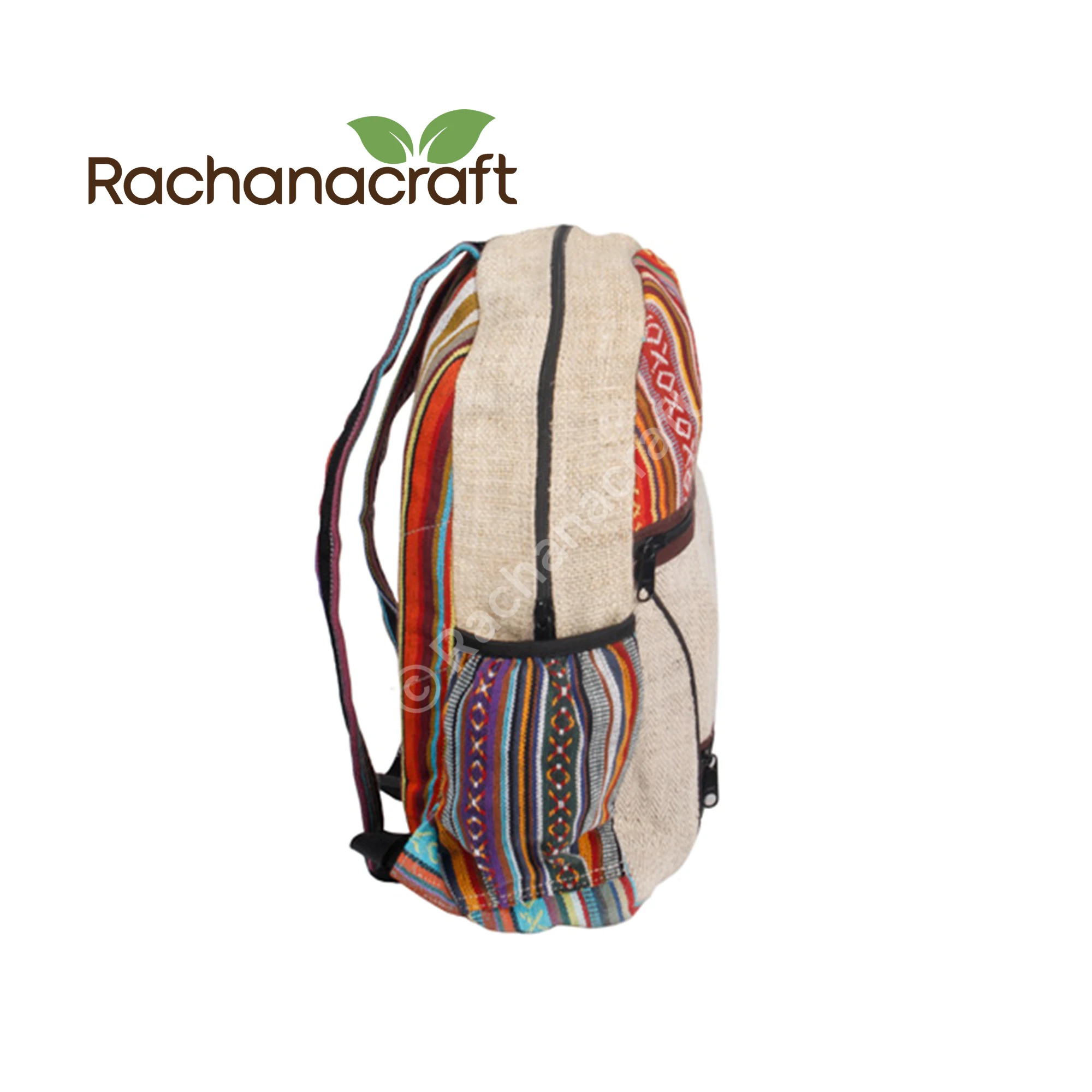 100% Handmade Hemp Regular Size Rucksack, Travel Pack, Hipster Backpack Fair Trade from Nepal Made Wholesale Supplies