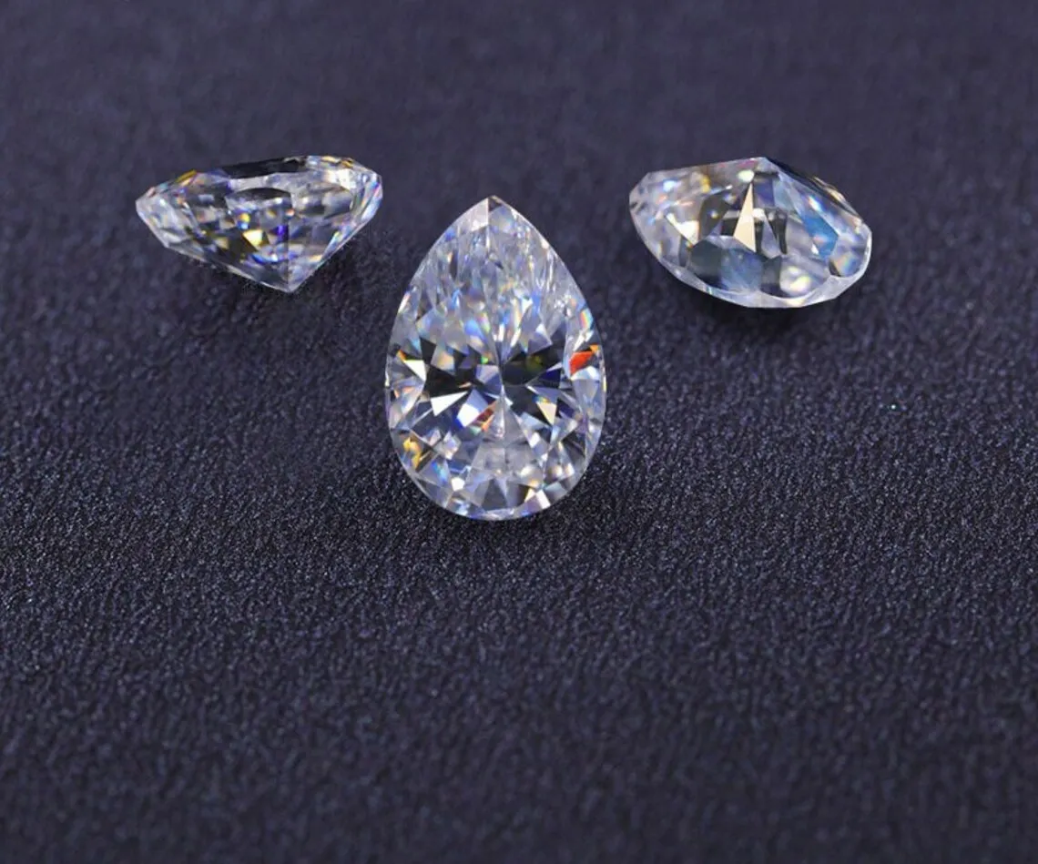1.72 Ct Pear White J Color VS1 Clarity Loose Moissanite Excellent Cut CVD Diamond Lab Grown Diamond by Ritzin Inc