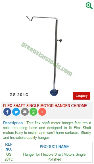 Flex Shaft  Single Motor Hanger Chrome JEWELRY MAKING TOOLS INDIA BENCH TOOLS & ACCESSORIES