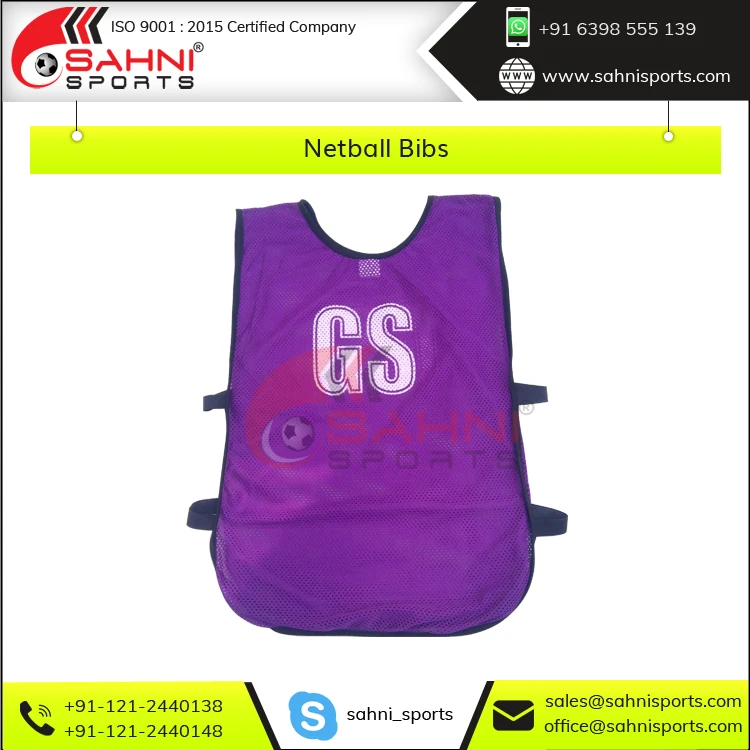Contract Manufacturing Wholesale Front & Back Printed Netball Bibs Set from India