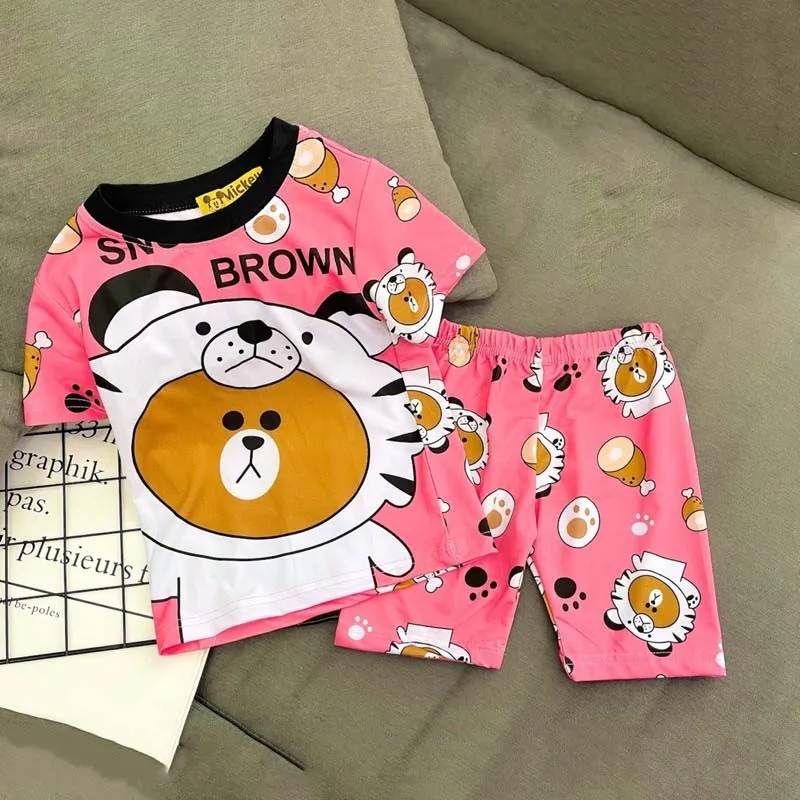  Высококачественные комплекты одежды для девочек из полиэстера с 3D рисунком мультфильма