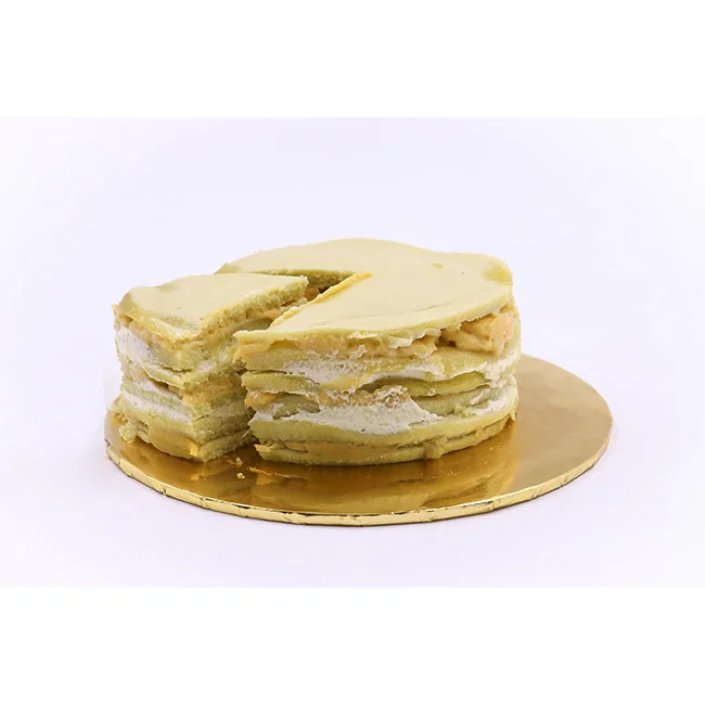 Delicious Yummy Musang King Durian Cake Full Of Rich Durian Cream and Durian Puree Soft Fluffy Texture Best To Bring To Party