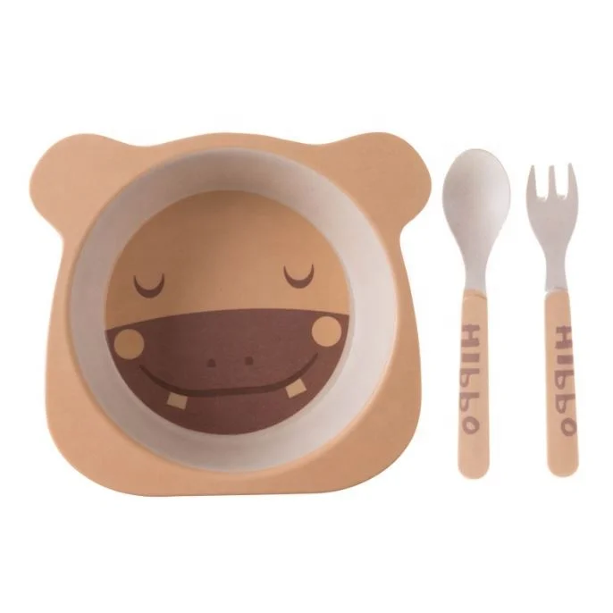 Dinner Set Tableware Bowl Set Chidren Bamboo Made in China Irregular Child Dinnerware Sets Bulk Packing or Craft Box Packing