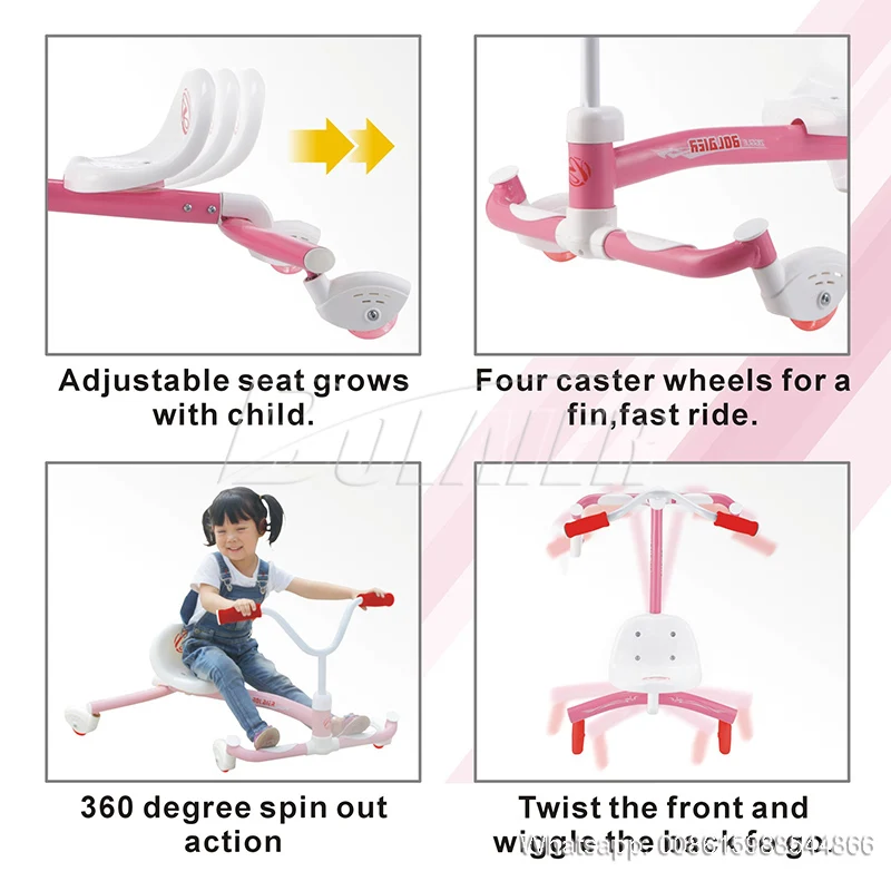 Radio Flyer, Ziggle, Caster Ride-on for Kids, pink