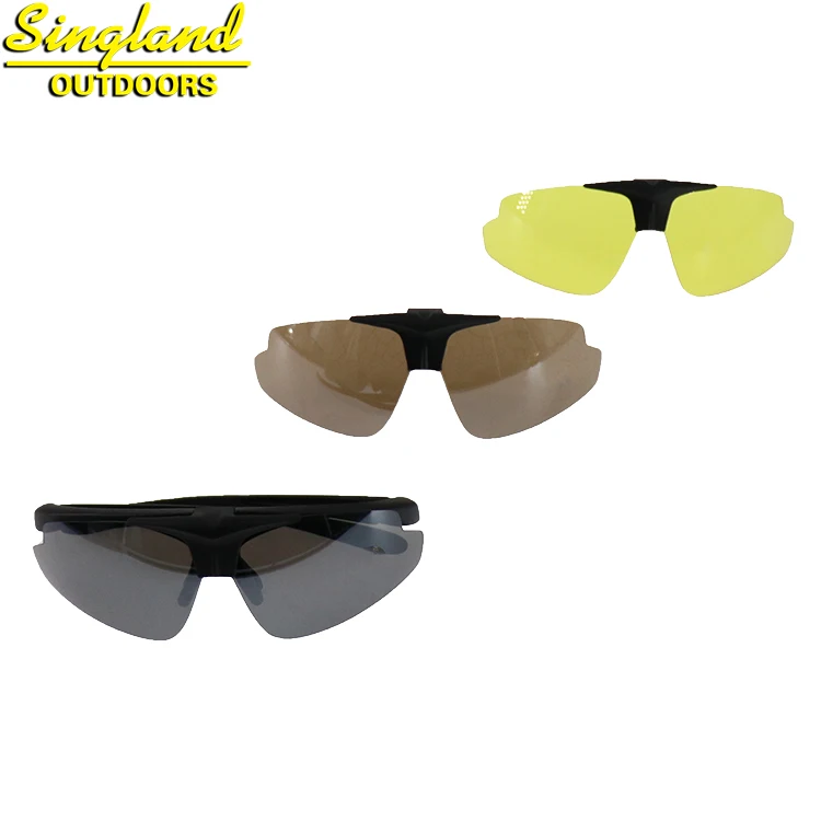 Open Frame with Interchangeable Multiple Color Lens Tactical Hunting Glasses