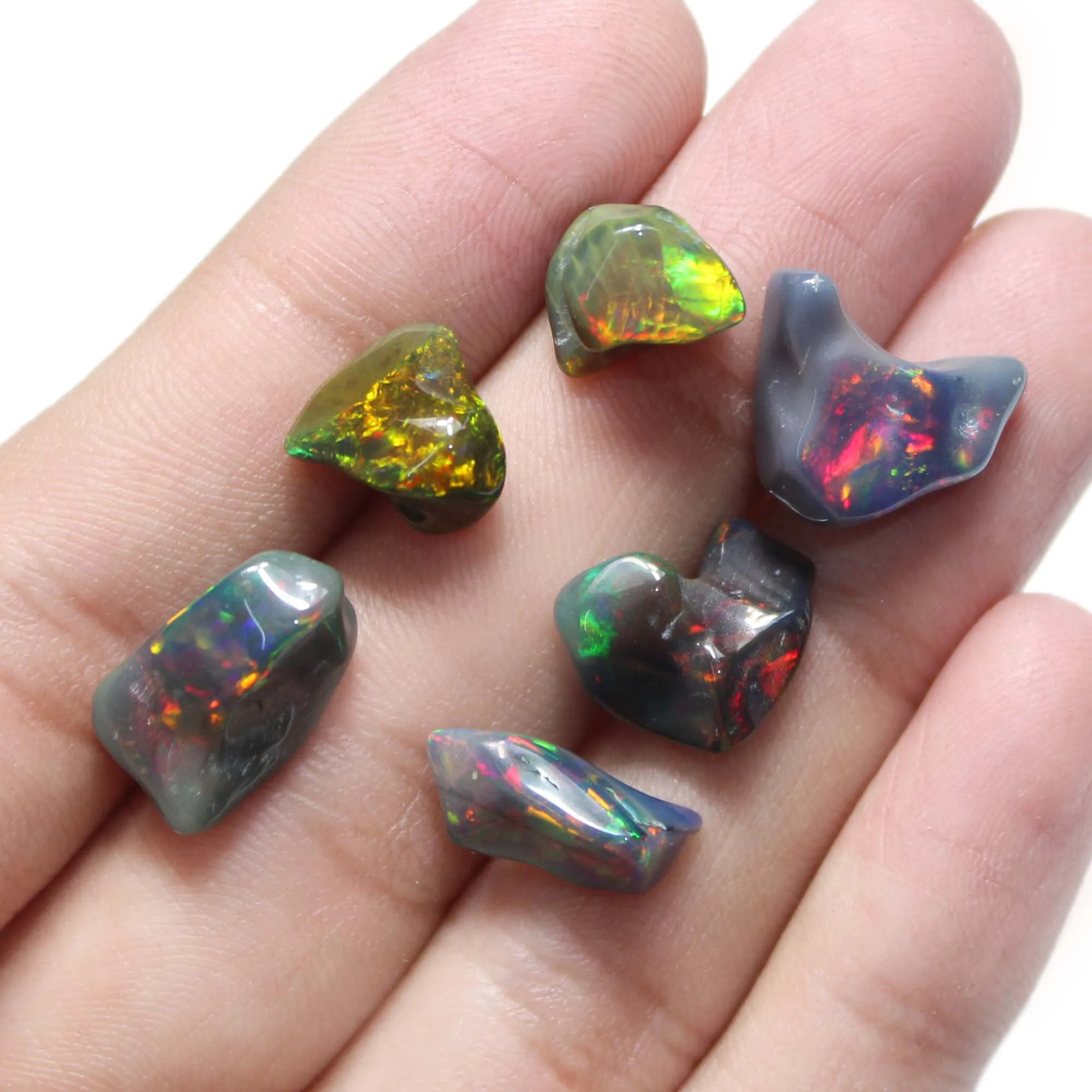 6 шт./партия незакрепленный натуральный черный Эфиопский Опал от 11 до 9x16