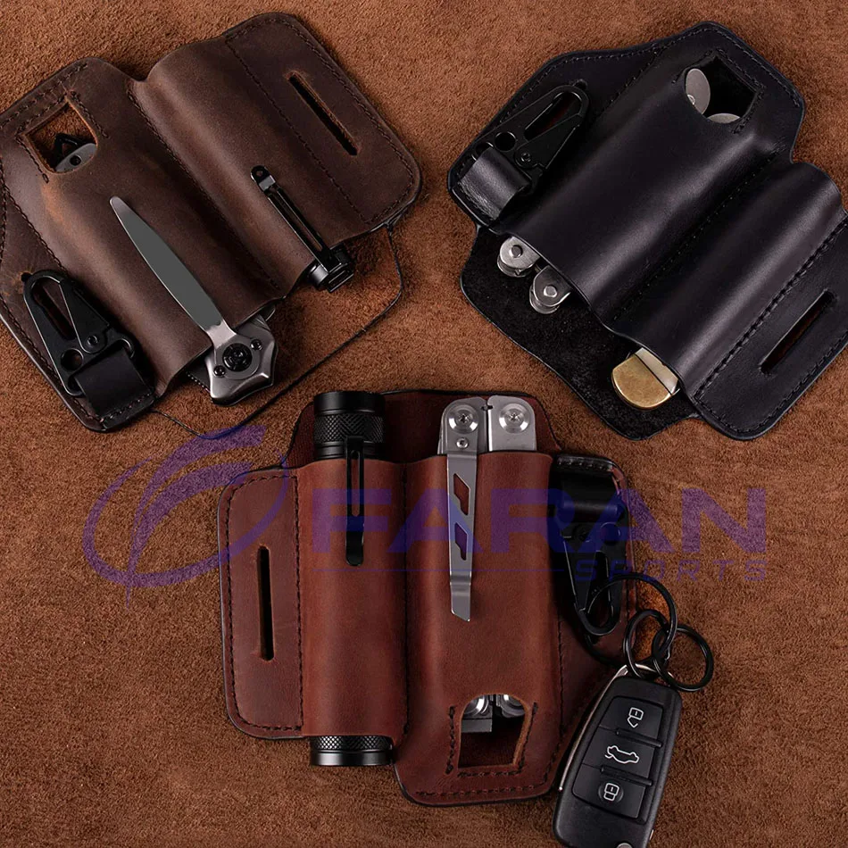 Hot Sale Multi Tool Bag Made In Genuine Leather Best Quality Leather EDC Belt Loop Waist Multitool Sheath