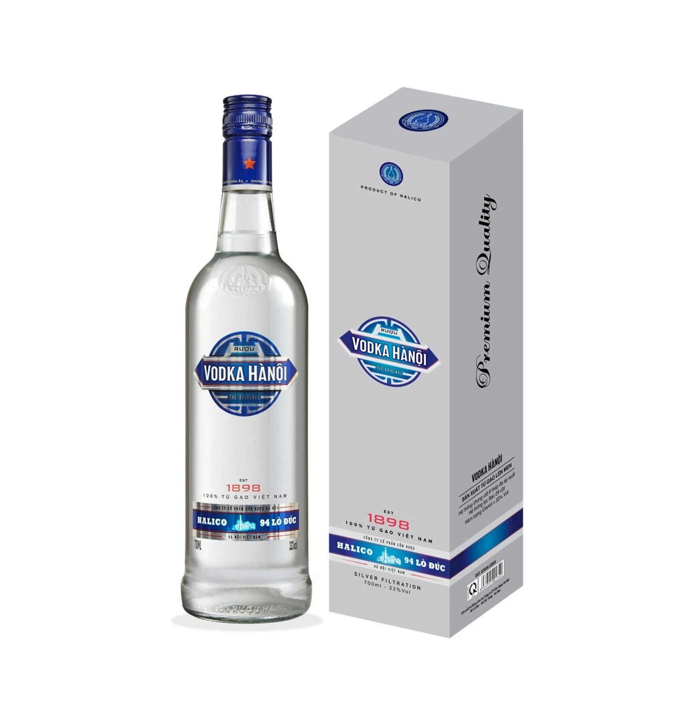 Halico supplier Vodka Hanoi 39.5% 700ml fermented 100% from rice