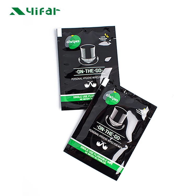 Single Use Flushable Travel Pack Portable Hygiene Care Wet Wipes For Men