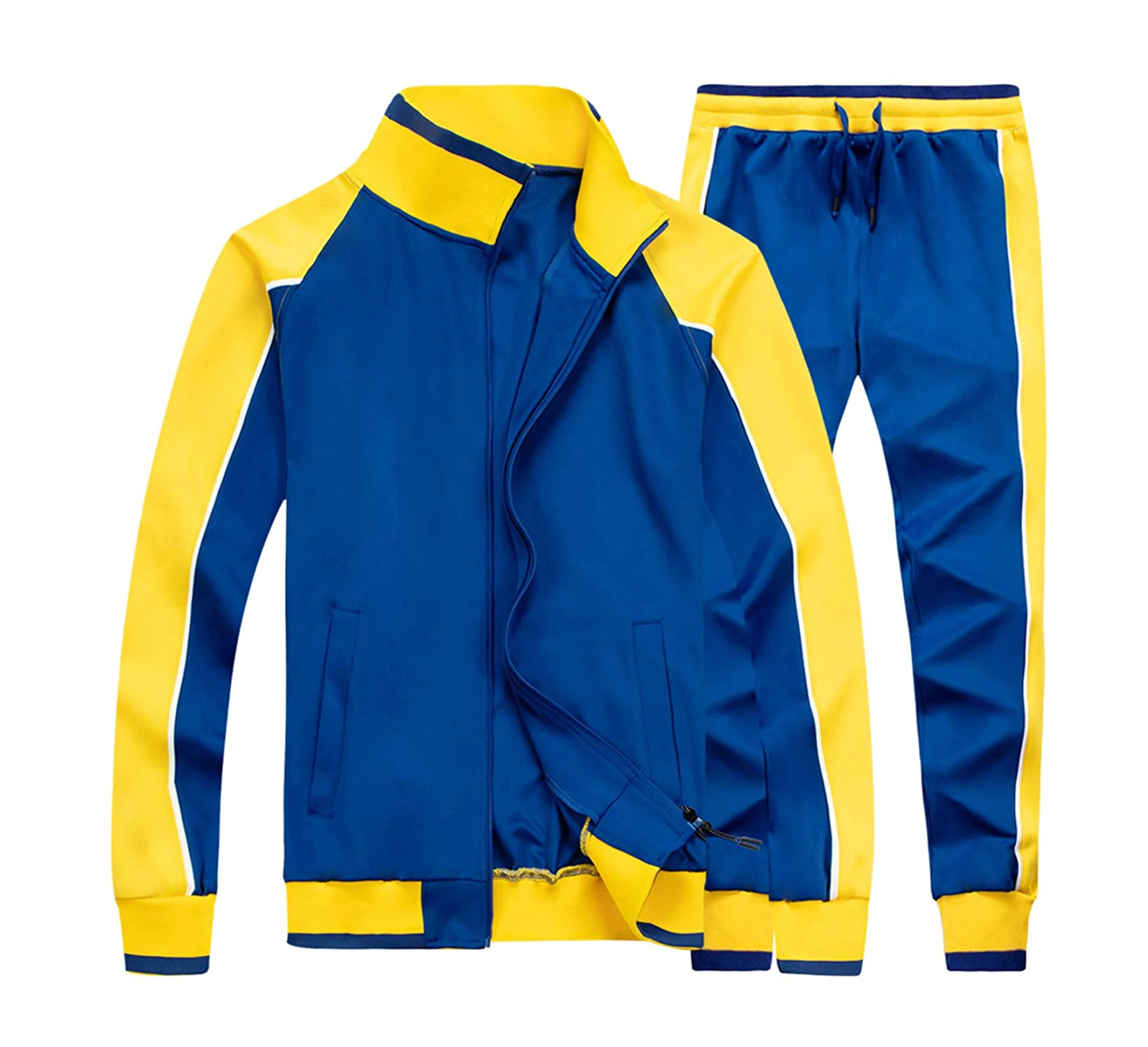 Оптовая продажа OEM, красный спортивный костюм, спортивный костюм на молнии с капюшоном для бега, мужской костюм для бега, тренировочный костюм