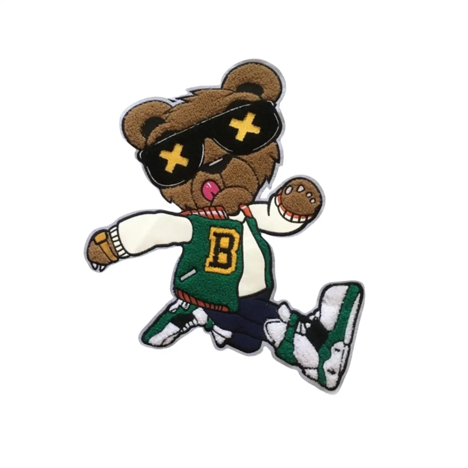 Cheap Price High Quality Bear Chenille Patches Trap Open Bigbank Embroidered Chenille For Jacket Hoodie T Shirt Hats