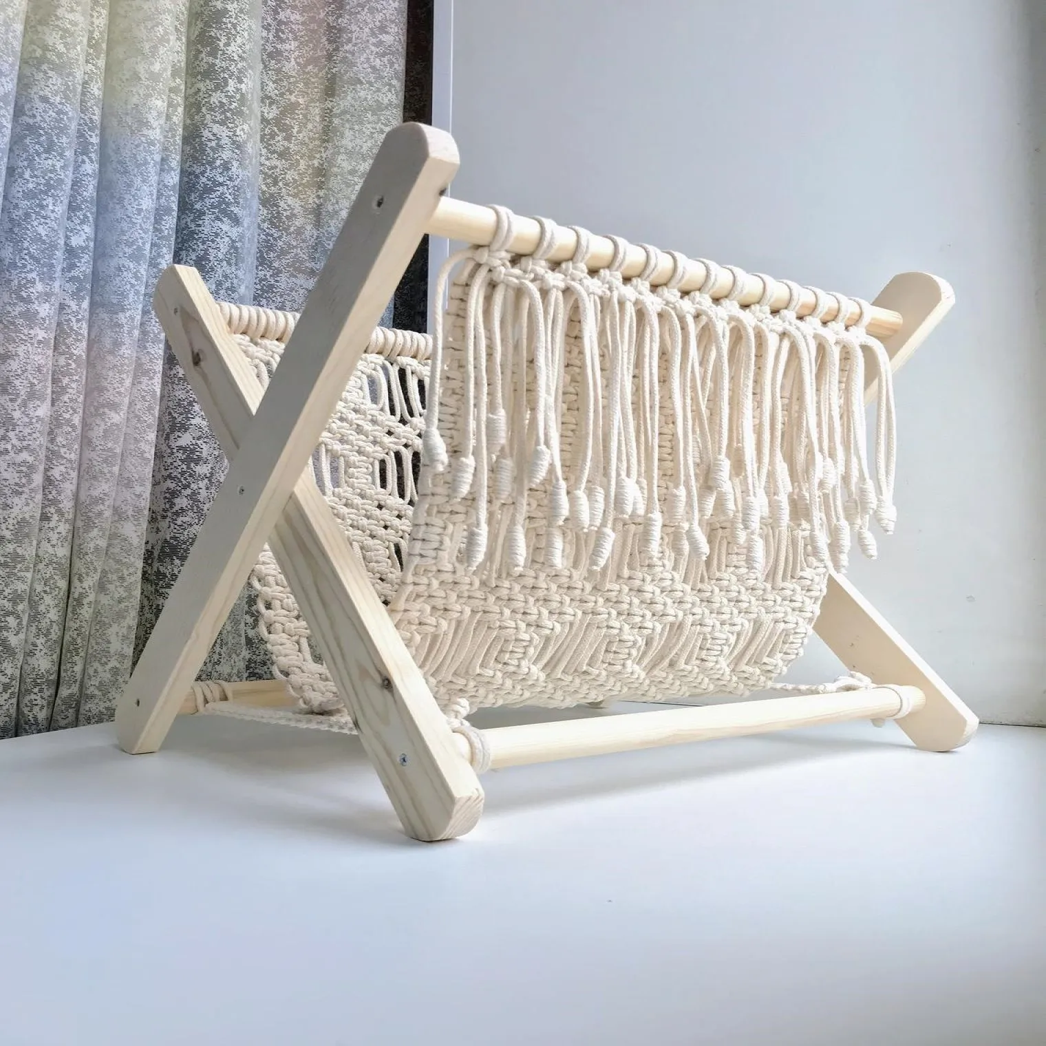 Wholesale Handmade Macrame Magazine Holder Book and Magazine Storage Buy Online From India
