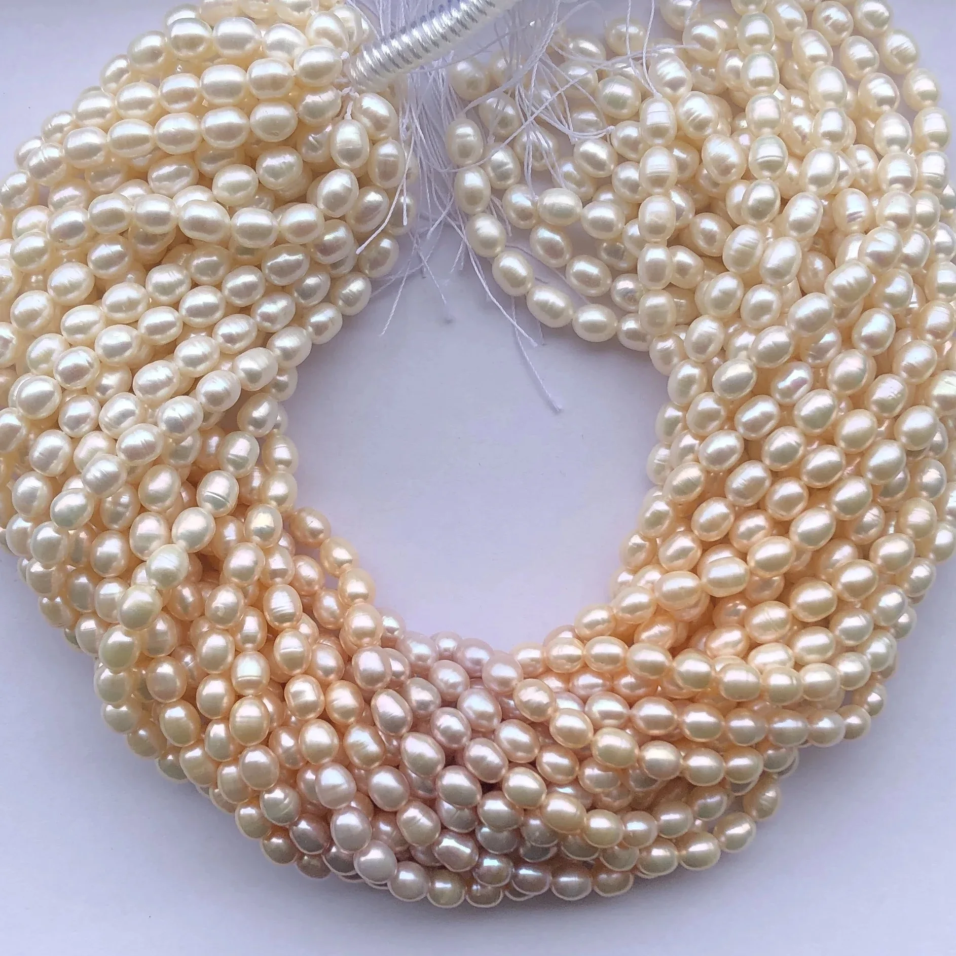 Oval Rainbow Freshwater Pearl Natural Loose White/Pink/Gold round Pearls for Jewelry and Jewelry Making