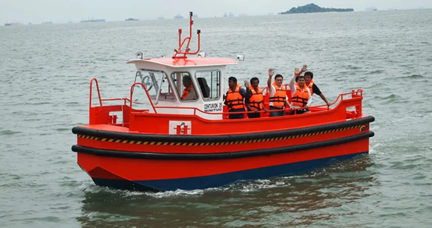 
Quality Solid Steel Small Pilot Tug Work Boat With A Sturdy Static Bollard Pull For Sale 