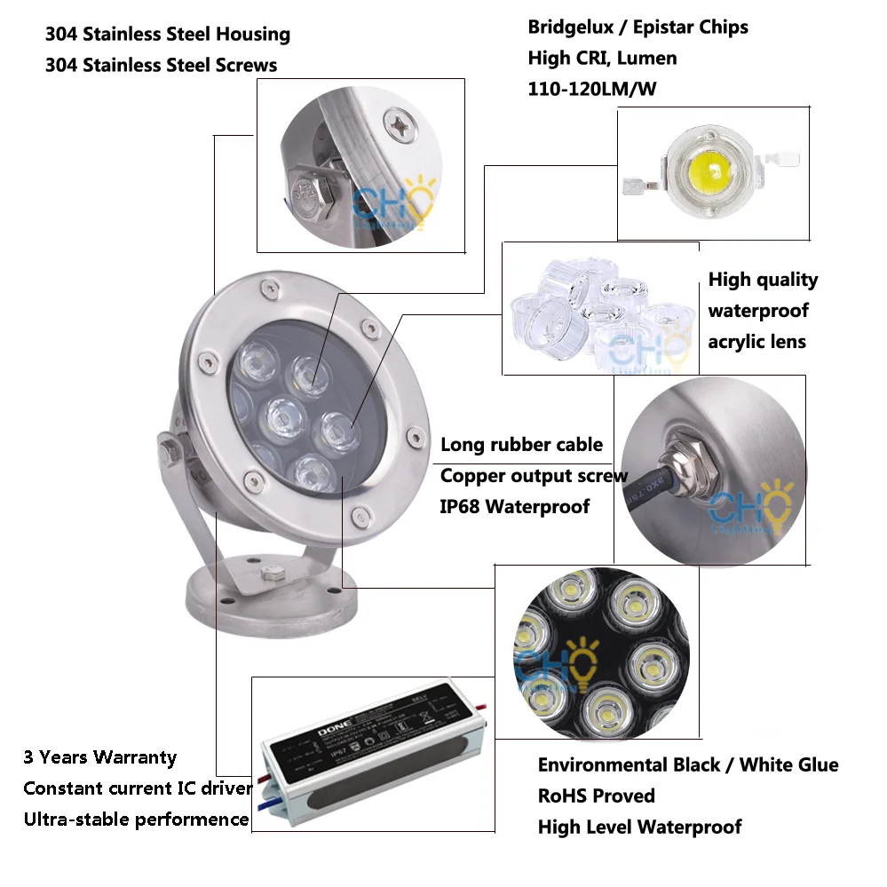 9w Pond Lamp Led Ip68 Underwater Spot