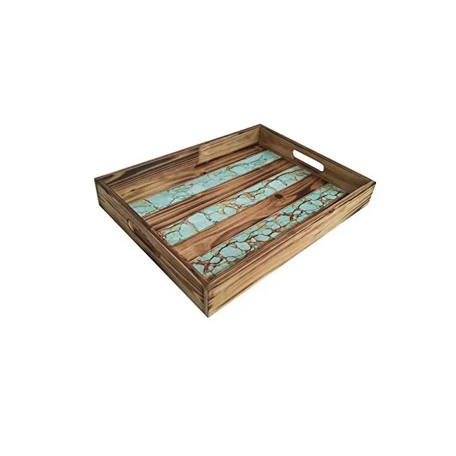 Высококачественный деревянный поднос гексагональные формы подносы для завтрака и закусок набор из 3 сервировочных подносов обеда вечеринки